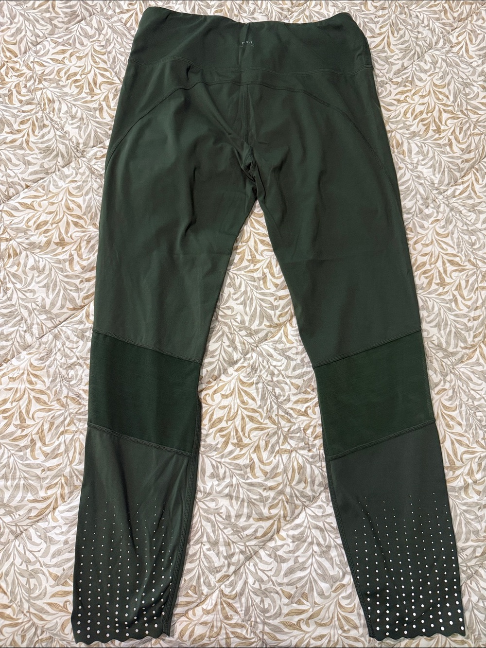 Varley Dark Green Leggings with Studded Hem